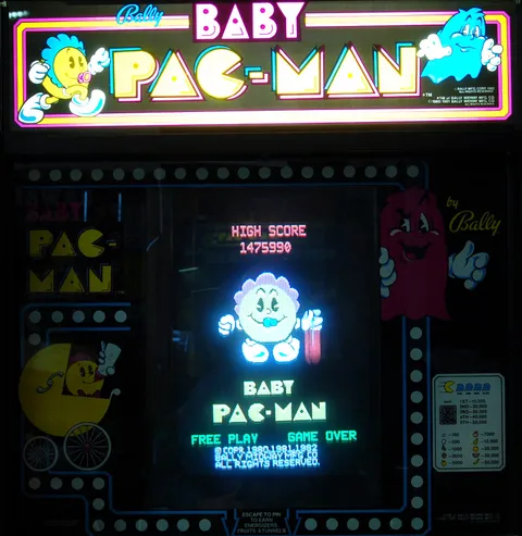 Baby Pac Man, Backglas