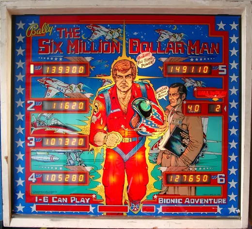 The Six Million Dollar Man, Backglas